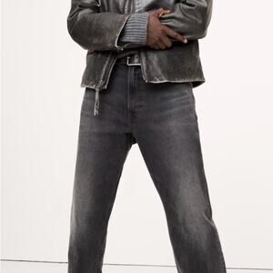 Banana Republic Dark Gray Wash Straight Jeans with Lived-In Look 38x34